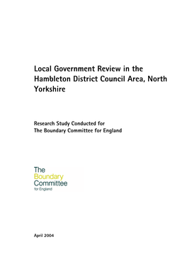 Local Government Review in the Hambleton District Council Area, North Yorkshire