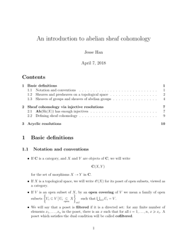 An Introduction to Abelian Sheaf Cohomology
