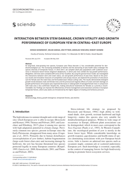 Interaction Between Stem Damage, Crown Vitality and Growth Performance of European Yew in Central–East Europe