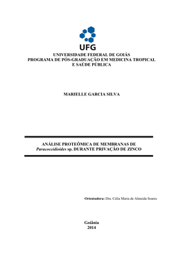 Universidade Federal De Goiás Programa De Pós-Graduação Em Medicina Tropical E Saúde Pública