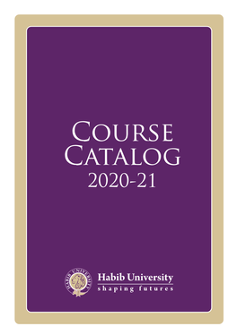 Course Catalog 2020-21 Disclaimer: HU Course Catalog 2020-21