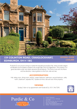 159 Colinton Road, Craiglockhart, Edinburgh, Eh14