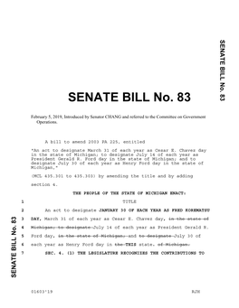 SENATE BILL No. 83