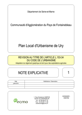 Plan Local D'urbanisme De Ury