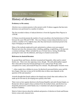 History of Abortion