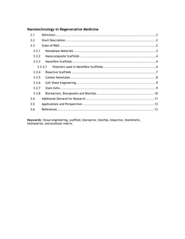 Nanotechnology in Regenerative Medicine 3.1 Definition