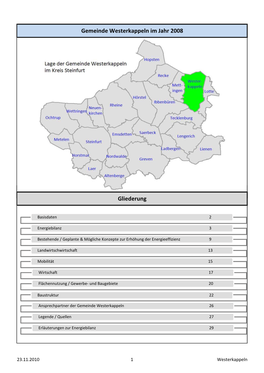 Kommunalsteckbrief Der Gemeinde Westerkappeln