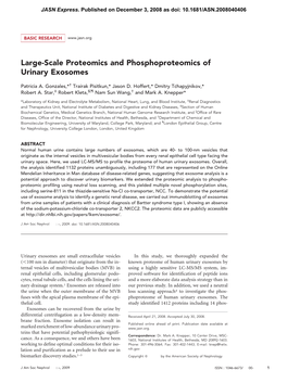 Large-Scale Proteomics and Phosphoproteomics of Urinary Exosomes
