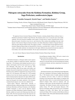 Paleogene Ostracodes from the Kishima Formation, Kishima Group, Saga Prefecture, Southwestern Japan