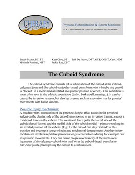 The Cuboid Syndrome