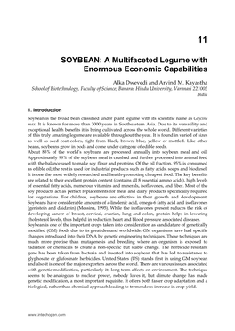 SOYBEAN: a Multifaceted Legume with Enormous Economic Capabilities