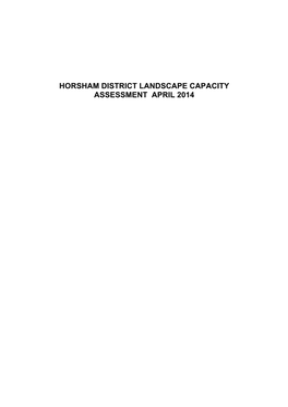 Horsham District Council Landscape Capacity Assessment 2014