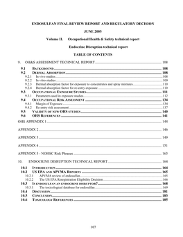 Endosulfan Final Review Report and Regulatory Decision