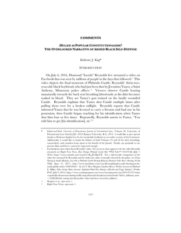 Heller As Popular Constitutionalism? the Overlooked Narrative of Armed Black Self-Defense