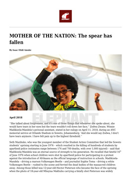 MOTHER of the NATION: the Spear Has Fallen