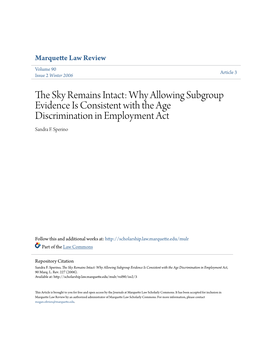 Why Allowing Subgroup Evidence Is Consistent with the Age Discrimination in Employment Act Sandra F