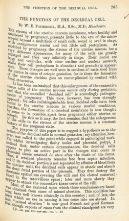 The Function of the Decidual Cell