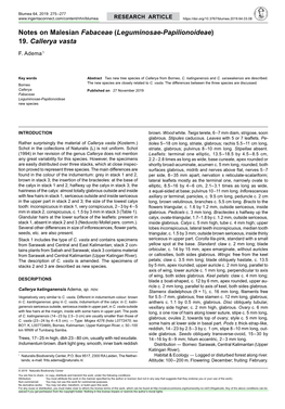 Notes on Malesian <I>Fabaceae</I>