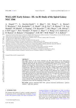 III. an HI Study of the Spiral Galaxy NGC 1566