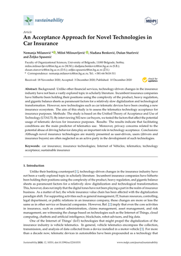 An Acceptance Approach for Novel Technologies in Car Insurance