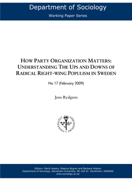 Understanding the Ups and Downs of Radical Right-Wing Populism