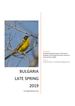 Bulgaria Late Spring 2019