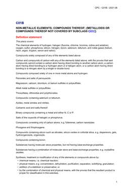 Non-Metallic Elements; Compounds Thereof; {Metalloids Or Compounds Thereof Not Covered by Subclass C01c}