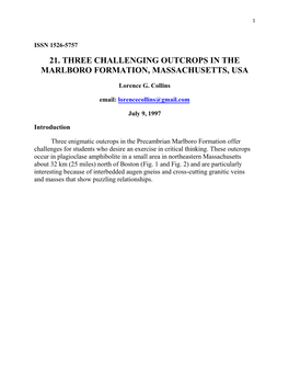 21. Three Challenging Outcrops in the Marlboro Formation, Massachusetts, Usa