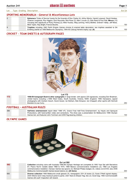 Xref Olympic Catalogue for Auction