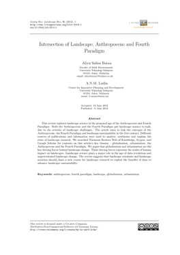 Intersection of Landscape, Anthropocene and Fourth Paradigm