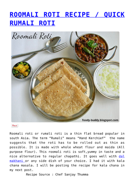 Roomali Roti Recipe / Quick Rumali Roti