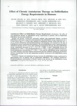 Effect of Chronic Amiodarone Therapy on Defibrillation Energy Requirements in Humans