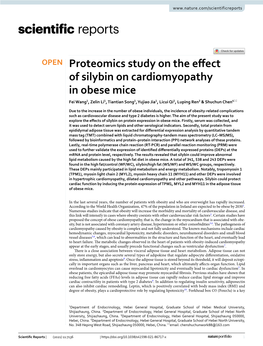 Proteomics Study on the Effect of Silybin on Cardiomyopathy in Obese