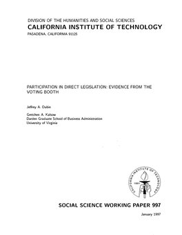 Participation in Direct Legislation: Evidence from the Voting Booth