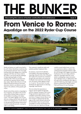 From Venice to Rome: Discuss the Problem of Natural Revetting Turf Rotting in the Bases of Bunker Causing Subsidence and Wastage When Rebuilding