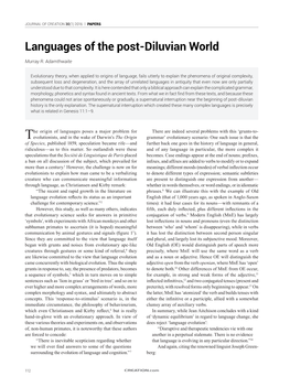 Languages of the Post-Diluvian World