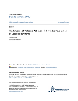 The Influence of Collective Action and Policy in the Development of Local Food Systems