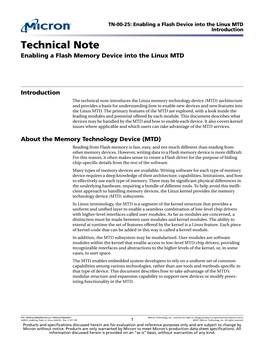 Enabling a Flash Memory Device Into the Linux MTD