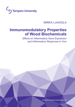 Immunomodulatory Properties of Wood Biochemicals (௺HFWVRQ,QÀDPPDWRU\*HQH([SUHVVLRQ DQG,QÀDPPDWRU\5HVSRQVHV,Q9LYR