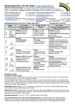 Seelsorgeeinheit „An Der Argen“ Katholische Kirchengemeinden: St