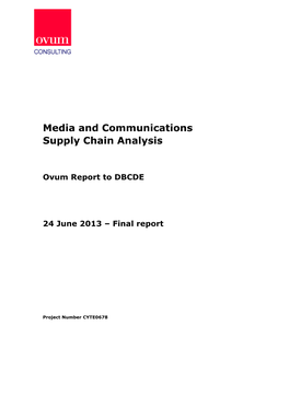 Media and Communications Supply Chain Analysis