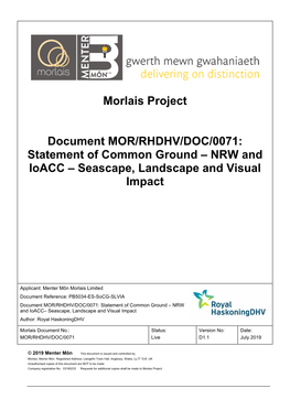 Morlais Project Document MOR/RHDHV/DOC/0071