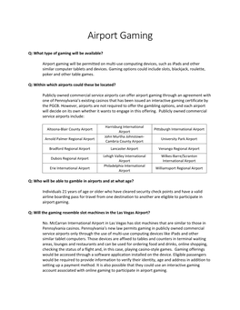 Airport Gaming