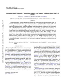 Constraining the Bulk Composition of Disintegrating Exoplanets Using