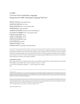 G-CORE a Core for Future Graph Query Languages