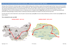 Starting in Bury St Edmunds in the Brecks Region of Western Suffolk