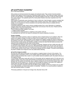 Ph and Protein Instability* by Dr