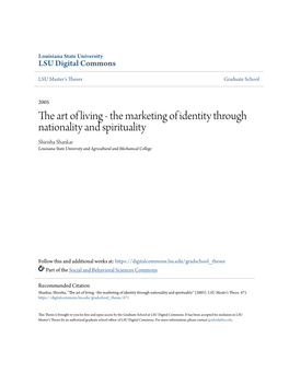 The Art of Living - the Marketing of Identity Through Nationality and Spirituality