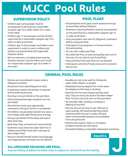 MJCC Pool Rules
