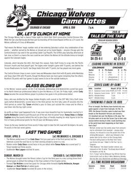 Chicago Wolves Game Notes COLORADO at CHICAGO APRIL 6, 2019 7 P.M